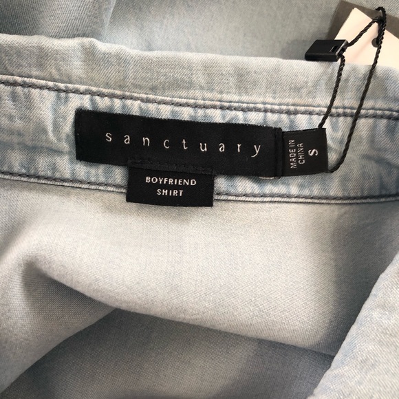 Sanctuary Boyfriend Shirt NWT in Kaskade Wash - Picture 6 of 12